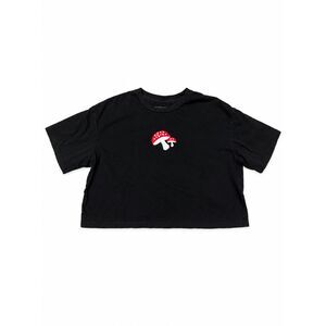 Hot Topic Black Embroidered Mushrooms T-Shirt - Size XL